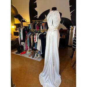 Glamorous Old Hollywood Halter Wedding dress, Casablanca, button back sz 10
